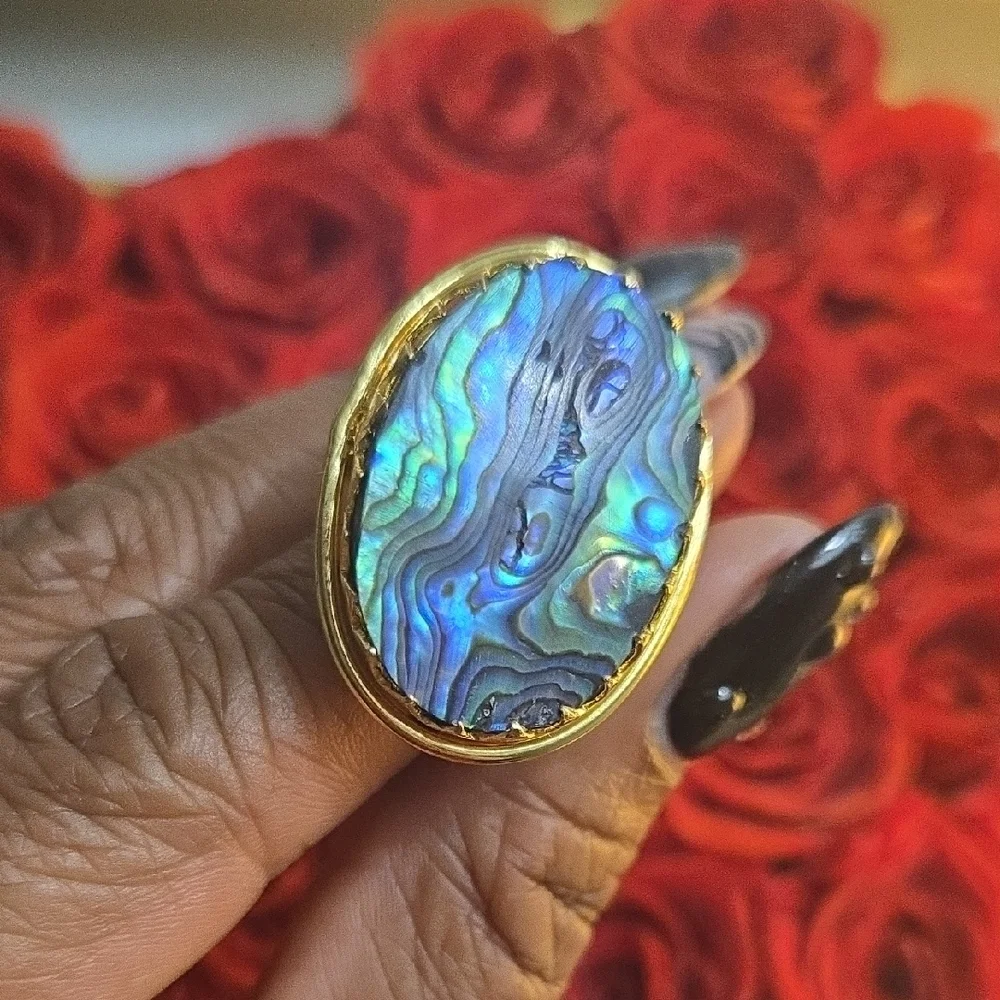 Statement Abalone Shell Ring - Picture 3 of 4